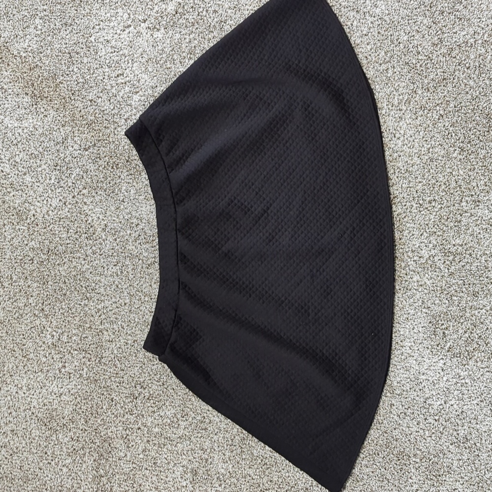 Black Quilted Skater Skirt